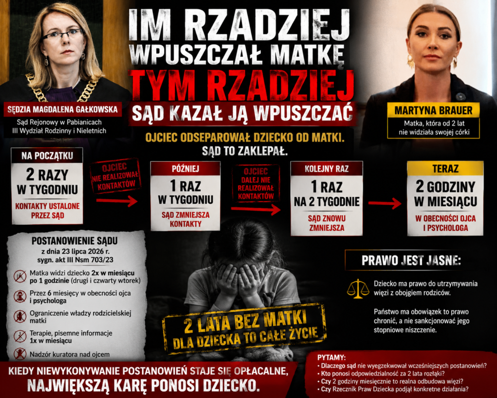 Utrudnianie kontaktów z dzieckiem – Martyna Brauer i sędzia Magdalena Gałkowska