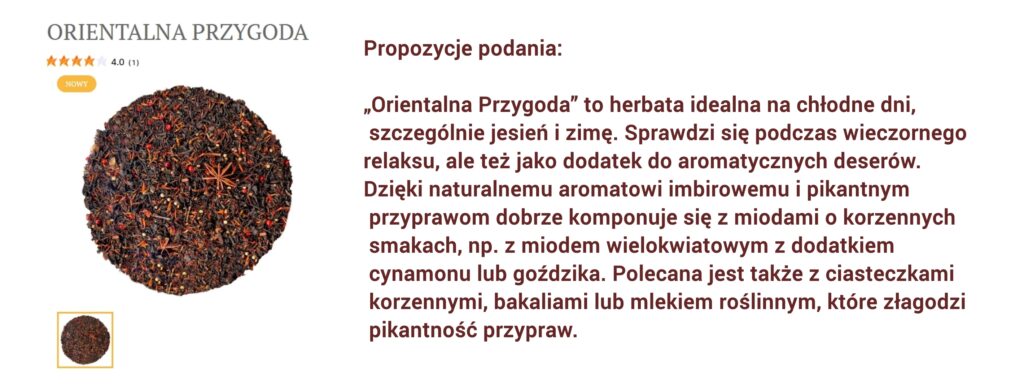 Najlepsze herbaty na zimowe wieczory - "Orientalna przygoda". 