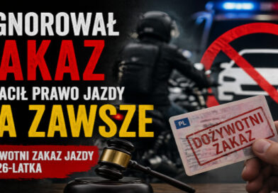 dożywotni zakaz jazdy kierowca złamał zakaz sąd Jarocin