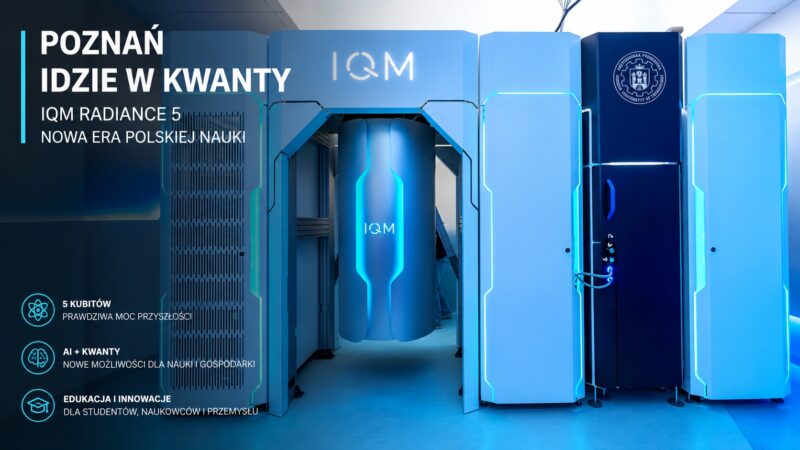 Komputer kwantowy IQM Radiance 5 uruchomiony na Politechnice Poznańskiej w futurystycznym laboratorium