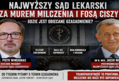 Piotr Winciunas i Jacek Miarka. Naczelny Sąd Lekarski a pytania mediów o uzasadnienie orzeczenia.