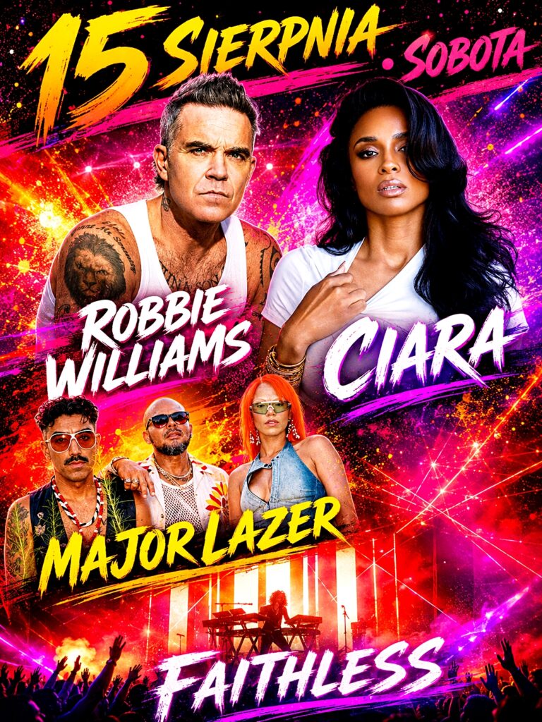 Robbie Williams, Ciara, Major Lazer i Faithless – BitterSweet 2026 w Poznaniu, 15 sierpnia
