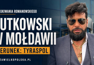Rutkowski szuka Romanowskiego w Mołdawii — grafika z portretem Rutkowskiego i napisem „Kierunek: Tyraspol”.